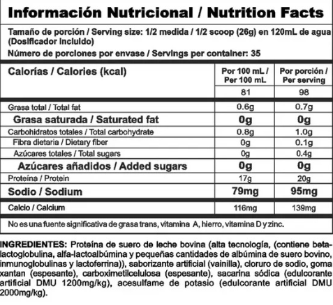 Proteina Bipro 2lb Classic Vainilla